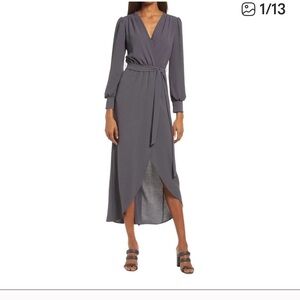 Fraiche by J Faux wrap Maxi Charcoal size Small